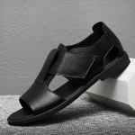 Suve Meeste Ehtsast Nahast Rooma Sandaalid Korea Versioon Briti Nahast Sandaal Vabaaja Libisemiskindlad Rannapl&auml;tud Luksuslik Vabaajajalats 44 must