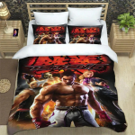 Uus M&auml;ng Tekken 8 3D tr&uuml;kiga Voodipesukomplektid peen vooditarvete komplekt tekikott vooditekk voodipesukomplekt luksuslik s&uuml;nnip&auml;evakingitus EU Single 135x200cm white