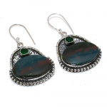 Bloodstone, Diopside 925 Sterling Silver Jewelry Earring 1.97 v4p97