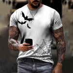 Horror Halloweeni T-s&auml;rgid Bat Bloody 3D Print Mehed Naiste Uus l&uuml;hikeste varrukatega T-s&auml;rk Oversized Harajuku Y2k Topid T-s&auml;rgid Lasteriided S