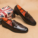 Meeste mokassiinid &Auml;ri K&auml;sit&ouml;&ouml;na valmistatud Itaalia Oxford kingad Moodsad nahast kingad Uued Pulmadeks meestele Originaalsed K&otilde;rge kvaliteediga Derby kingad 38 brown