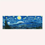 Van Goghi seinakunst Skandinaavialik minimalistlik stiil T&auml;htede &ouml;&ouml; HD-tr&uuml;kitud l&otilde;uendiposter Kodu magamistuba Hiasan Kamar elutuba 50x150cm blue