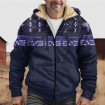 Meeste talvine t&otilde;mblukuga kapuutsiga fliisist kampsun Patch Pocket vabaaja jakiga L