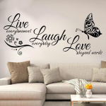 Live Naer Armastus Liblikad Lilled Seinakunsti kleebis Moodne seinakleebised Tsitaadid Vin&uuml;&uuml;lid Kleebised Seina Sti