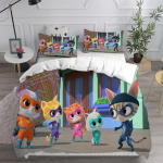 Anime Super Kitties Tekikott, Super Kitties Voodipesukomplektid, 3D Digitaaltr&uuml;kiga Tekikott ja Padjap&uuml;&uuml;rid Komplektid Laste ja T&auml;iskasvanute Suurused 135x200cm 2pcs
