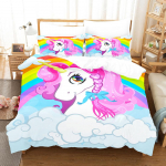 Lastele Rainbow Horse tekikott Multifilm Unicorn voodipesukomplekt lastele Beebivoodi tekikott Padjap&uuml;&uuml;r Armas voodipesu 135x200cm 2pcs