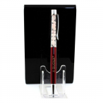 Pierres et Min&eacute;raux. Stylo min&eacute;raux Quartz rose du Br&eacute;sil. Couleur Rouge Bordeaux.