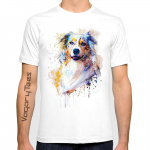 Ma armastan oma austraalia lambakoera portreekoera prindiga T-s&auml;rk Uus suvine mood meeste akvarellmaaliga T-s&auml;rk Casual Hipster Tee S