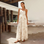 Naiste kevadine varrukateta tr&uuml;kimustriga slim suspender-korsettkleit suvine vabaaja A-l&otilde;ikeline k&otilde;rge v&ouml;&ouml;kohaga seljapaljastava seljaga pikk kleit S-XL S roosa