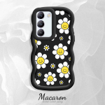 V&auml;rvitud muster Big Wave Edge pehme silikoon materjal Macaron telefoni &uuml;mbris p&otilde;rutuskindel kaitsev kummist korpus OnePlus Vivo Motorola Moto jaoks Vivo V30 5G must