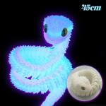 30/45 cm 3D-prinditud maokaunistus 3D-prinditud loomad Lauatarvikud Toakaunistus Kontorilaud Naljakas ussiaasta ornament Luminous Rainbow-45cm