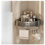 Alumiiniumisulamist vannitoariiulid stantsivabad paksendatud statiiv Seinale kinnitatav nurgariiul Vannitoatarvikud Du&scaron;ikabiin