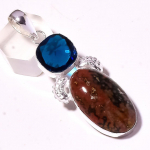 Leopard Skin Iolite Gemstone Pendant Handmade Antique Gift Jewelry 2.3 g5m13