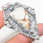 Wild Horse, Chalcedony 925 Sterling Silver Jewelry Pendant 2.88 v5d07