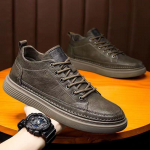 Meeste Kevadised Veekindlad Libisemiskindlad Vabaaja Mustad Nahast Kingad Size 43 pruun