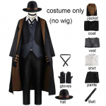 Nakahara Chuuya Cosplay kost&uuml;&uuml;m sisaldab m&uuml;tsi vormiriietust mantlip&uuml;ksid suures suuruses varustus Halloweeni pidu koomiksite jaoks XS