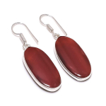 Red Snakeskin Handmade 925 Sterling Silver Jewelry Earring 1.85 u9i29