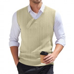 Meeste V-kaelusega varrukateta silmkoeline vest XXL