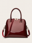 S&uuml;gisene Lakknahast Naiste Kott Ere N&auml;gu K&auml;ekott Moodne Karbikkott &Otilde;lakott Crossbody Kott burgundiapunane