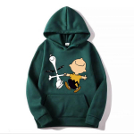 2024 Snoopy ja Charlie Brown Joonisfilm Anime Naiste Pusa Kevad S&uuml;gis Meeste Kapuutsikas 2024 Mood Paaride Dressipluus R&otilde;ivad Topid M roheline