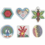 Assortiment de plaques color&eacute;es pour perles &agrave; repasser Midi - 6 designs - 7 &agrave; 10,5 cm - 6 pcs