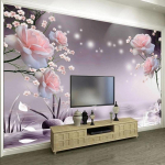 Moodne 3D seinamaal Roosililled Tapeet Elutuba TV Diivan Magamistuba Romantilised Seinamaalid Kodu Dekoor 200 cm(W) x 140 cm(H)