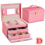 Ehtekarp Peegelpildiga 3-kihiline Suure mahutavusega ehete kirstu meigikorraldaja K&otilde;rvar&otilde;ngahoidja Meigihoidik Kinkekarbid Ehted A