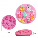 J&otilde;ulud lumememme kujuline fondant silikoonvorm K&ouml;&ouml;k k&uuml;psetus&scaron;okolaadi t&ouml;&ouml;riistad