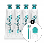 Rucipello toothpaste large capacity 180g*4 pack (+ 2 types of toothbrush and toothbrush holder provided) Mystic Toothpaste 180g*4