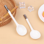 Portselanist valge K&otilde;rge v&auml;limusega keraamiline lusikas majapidamises kasutatav supilusikas pika varrega s&ouml;&ouml;gilusikas kulp K&ouml;&ouml;gin&otilde;ud