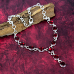 Punane Granaat Kaelakee V&auml;&auml;riskivist Ehted, 925 Prooviga Tahke Sterling H&otilde;bedast Kaelakee, K&auml;sit&ouml;&ouml; Ehted S&uuml;nnikivi Kaelakee Adjustable With 18 Inches
