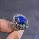 Lapis Lazuli Handmade 925 Sterling Silver Jewelry Ring Size 9 Gift For Her q8q39