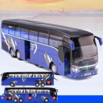 Uus 1/32 Sulamist &Uuml;hekorruseline Buss Auto Mudel M&auml;nguasjad Diecast Simulatsioon Metallist &Auml;ribuss S&otilde;iduk Heli Valgus Tagasit&otilde;mbav Laste Kingitus M&auml;nguasi sinine