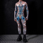 3D digitaaltr&uuml;kk Lavakost&uuml;&uuml;mid T&auml;iskasvanutele Halloweeni &Uuml;ritused Karnevali Teemapidu Cosplay Riietus M&auml;ngimine Jumpsuit Adult S
