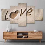 5 paneeli Abstraktne puidust l&otilde;uend Maalimine Kiri Armastus Avaleht Plakatid ja v&auml;ljatr&uuml;kid Seinapilt Cuadrose elutoa sisekujundusele Ilma raamita 20x35cm*2 20x45cm*2 20x55cm*1