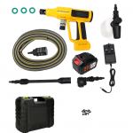 1000 PSI juhtmeta survepesur harjadeta, 21V 4,0 Ah akuga, laadija, 6-&uuml;hes otsik, 5 m kollane