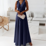 2025 Suvine Paeltega &Uuml;hev&auml;rviline V-kaelusega &Otilde;htune Pikk Kleit Medium