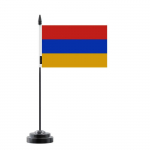 Drapeau de Table - Arm&eacute;nie - 14 x 21 cm - Polyester - Mat en Plastique - Impression recto/verso