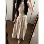 Prantsuse magus ja &otilde;rn tuulekaelus varrukateta kleit naiste suve uus mood k&otilde;rge kvaliteediga temperamendiga pikk seelik XL- (recommended 110-60kg)