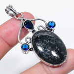 Natural Nuummite, Topaz Gemstone 925 Sterling Silver Jewelry Pendant 2.40 b5g45