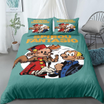 Spirou ja Fantasio koomiksiriba tekikott komplekt King Queen Double Full Twin Single suurusega voodipesu komplekt 140x210cm blue