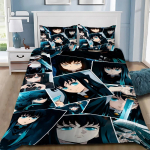 Tekikate Demon Slaye 3D Peen Muichiro Tokito Anime Digitaaltr&uuml;kiga Voodipesu Komplekt Tekk Voodi Noorte Kodu Dekoor Poiste Kingitus 150x200cm