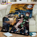 Kamado Nezuko Demon S-Slayer Jaapani Anime Pehme Flanell-tekk Vooditele Magamistuba Diivan Piknikule, Visketekk lastele V&auml;litingimustes Vabaaeg 30x40in brown