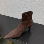 Terava ninaga poolsaapad Naiste k&otilde;rged kontsad seemisnahast kingad Talv 2025 Trend Seksikad Elegantsed Kontorijalatsid Mood Peopumbad Botas Mujer 35 aprikoosi