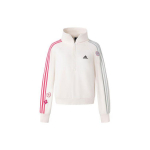 Adidas Lillega 3-triibuline poollukuga dressipluus Naiste Topid Roosa Valge IX5648 XXL
