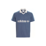 Adidas Originals Logo Prindiga Peene Triibuga L&uuml;hikeste Varrukatega Polo S&auml;rk Meeste Topid Sinine IU0199 S