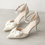 Moodsad Uued Keskmise Kontsaga Kingad Naiste Kingad Trend Terava Ninaga Liblika Stilettod Elegantne Kleit Pulmad Pruudipidu Valge Disainer 34 beež