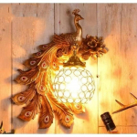 Retro kahev&auml;rviline paabulind seinalamp Creative Gold White lambid LED kristallist metallist valgust koridori kaunistus left kuld