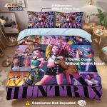 3 tk kpop Kuradi T&uuml;drukute Grupi Prindiga s&uuml;damikuta Voodipesukomplekt Mitme suurusega Magamistoad &Uuml;hiselamu tekikott Pehme Masinpestav 135x200cm-EU-Single&set