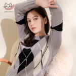 Women's Cashmere Blend Crew Neck Knit Sweater (S+060) S